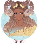 Zodiac_ Vector illustration of the astrological sign of Aries as a___